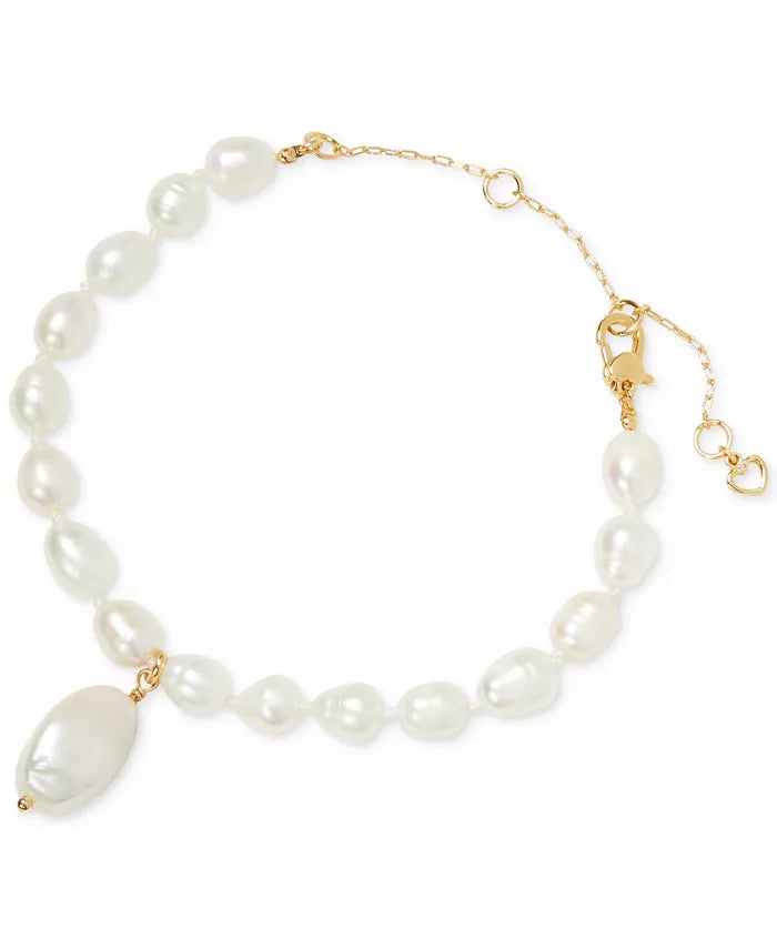 Freshwater Pearl Flex Bracelet, Gold-Tone