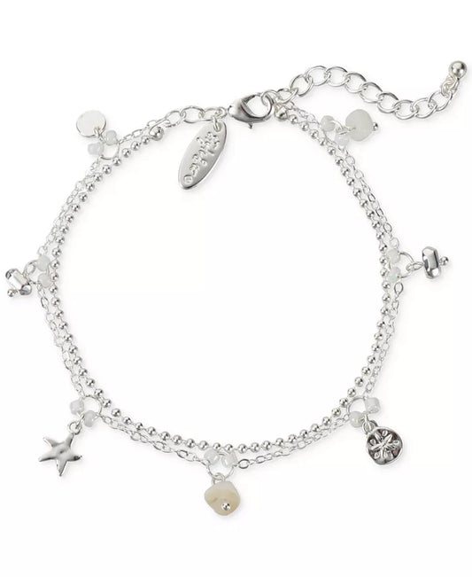 Style & Co. Star & Mixed Shaky Charm Double-Row Anklet